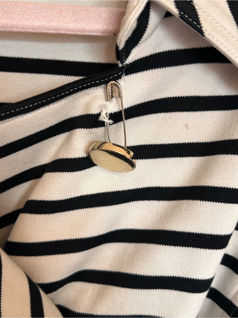 kate spade Navy and White Striped Pea Coat Gold-Button Jacket - Picture 3 of 9